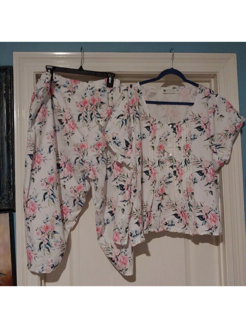 Ella Simone Rose Floral Pajama Set Cozy Cottagecore Sleepwear Breathable 3X